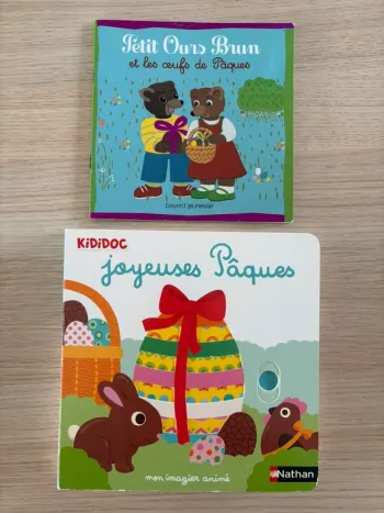 Lot de 2 livres de Pâques Kididoc et Petit Ours Brun
