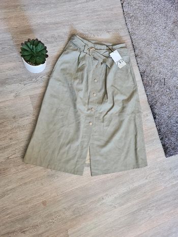 Jupe longue Zara à pressions simili cuir