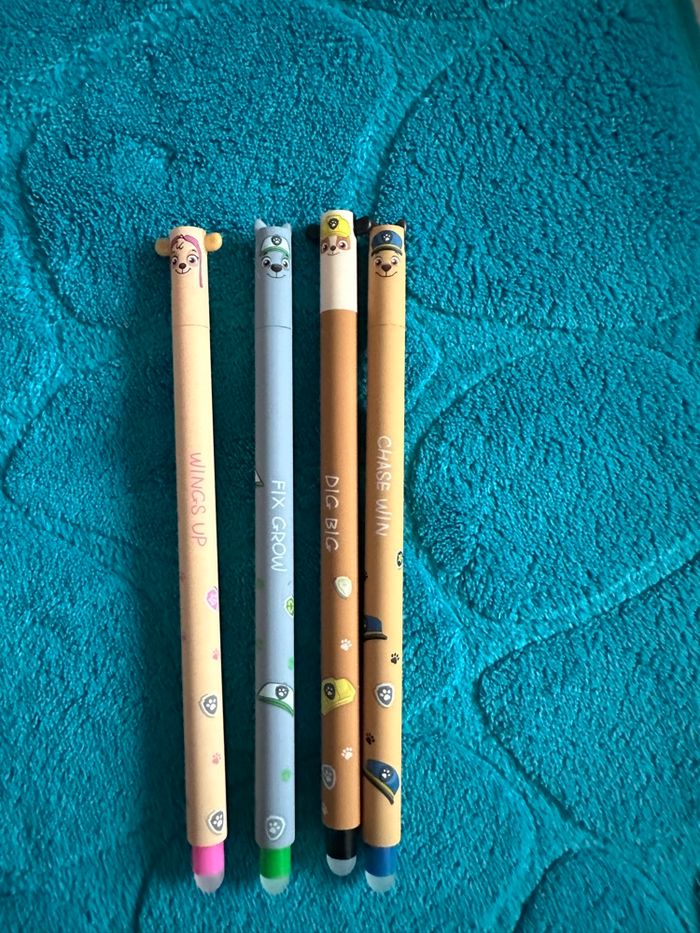 Lot de 4 stylos effaçables pat patrouille - photo numéro 2