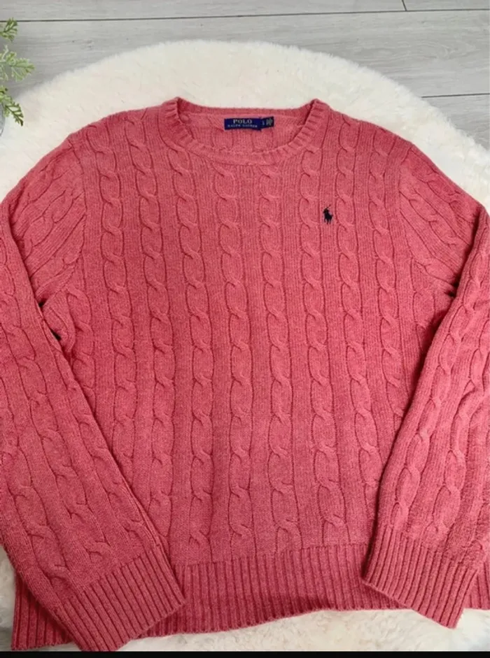 Pull torsadé rose Ralph Lauren Homme - photo numéro 2