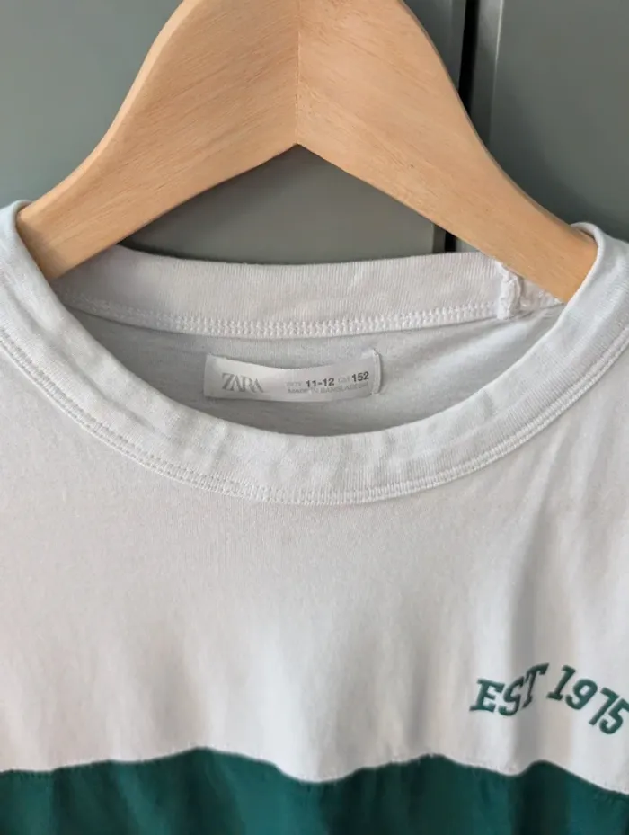 T-shirt bicolore blanc et vert - photo numéro 3