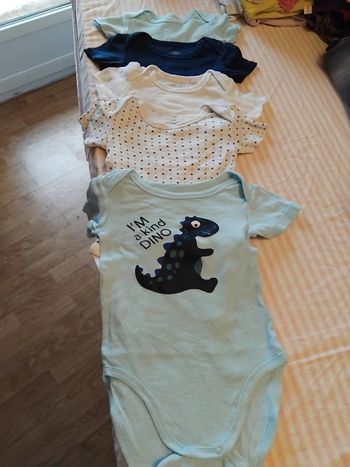 Lot 5 bodies manches courtes garçon 9mois