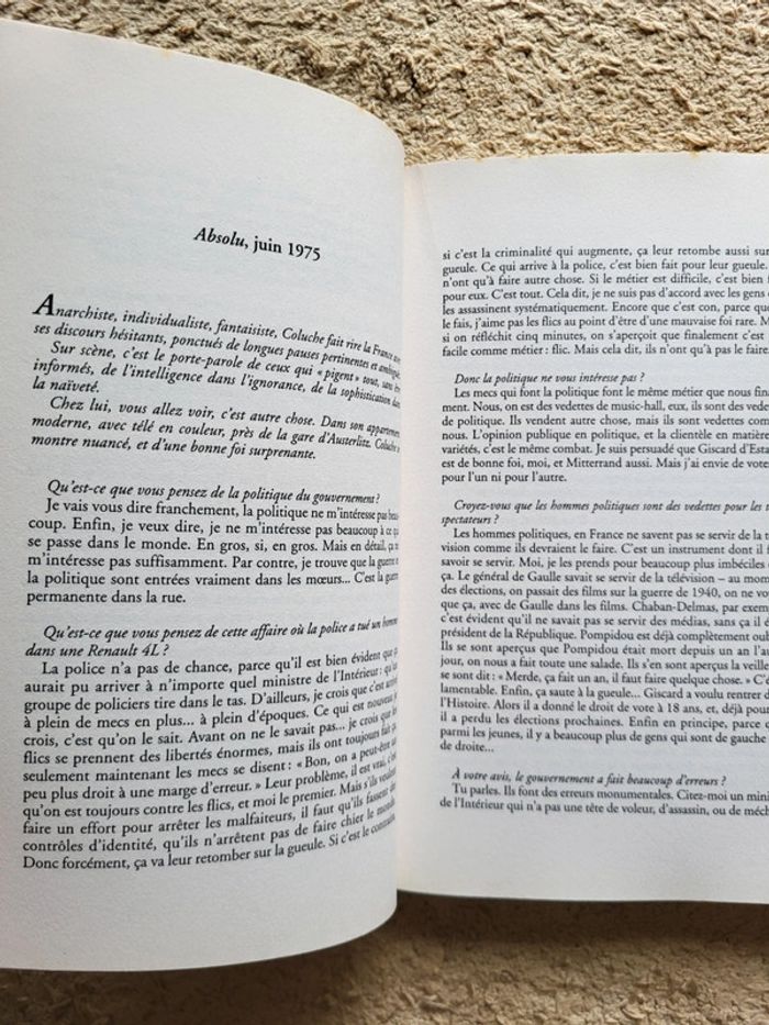 Livre Coluche par Coluche - Les entretiens présenté par Philippe Vandel - photo numéro 7