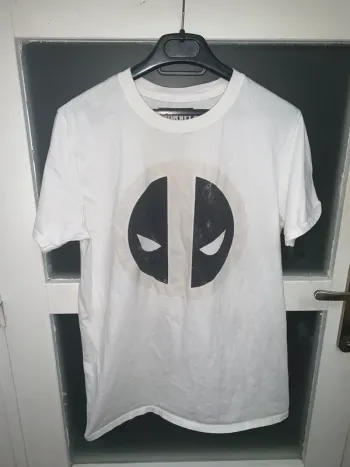 T-shirt blanc Deadpool logo vintage Marvel