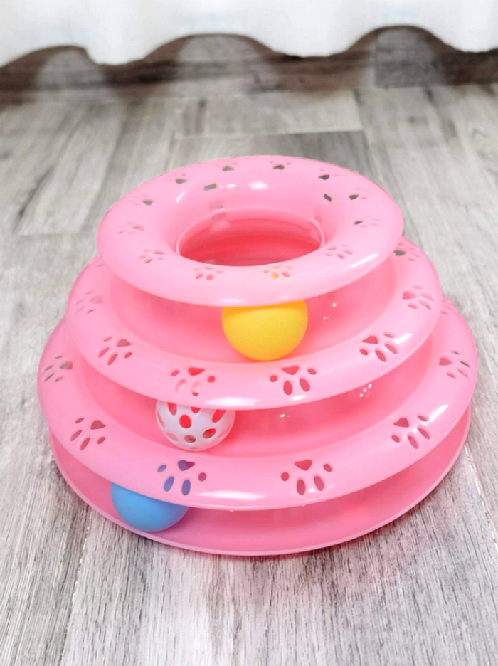 Jouet pour chat tour rose avec 3 balles Neuf - photo numéro 4