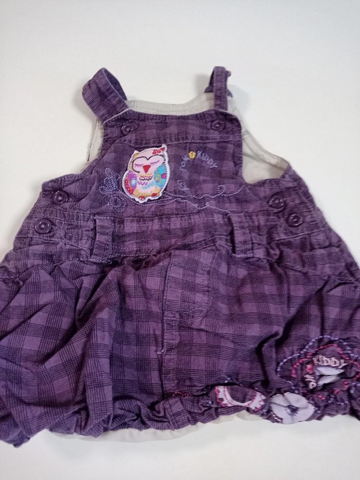Robe boule violette hibou 6 mois fourrée tbe