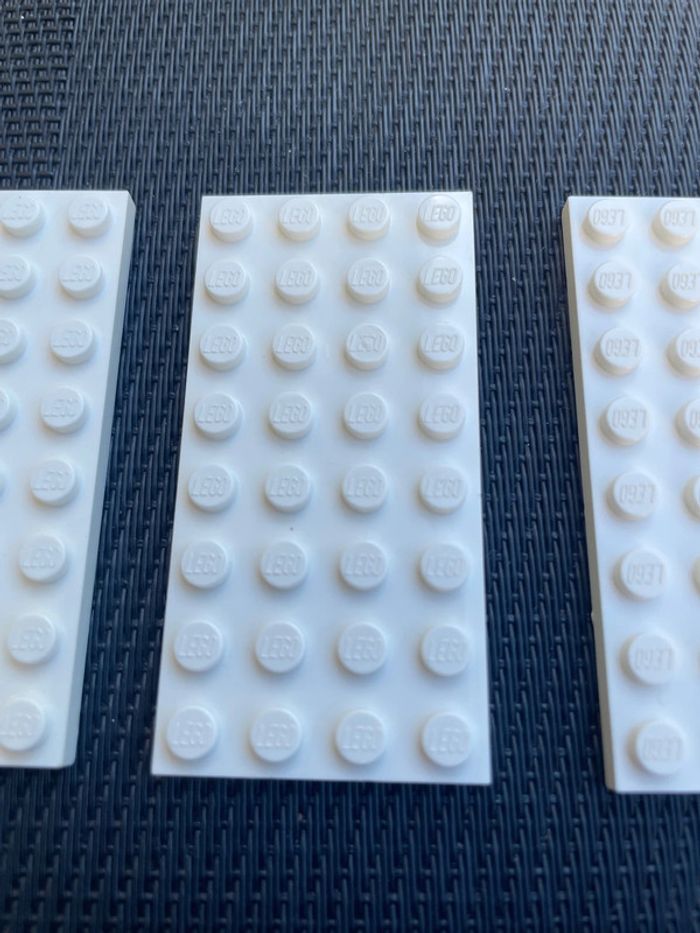 Lego lot 3 petites plaques 4x8 blanc officiel pièces détachées caserne star wars Harry Potter - photo numéro 2