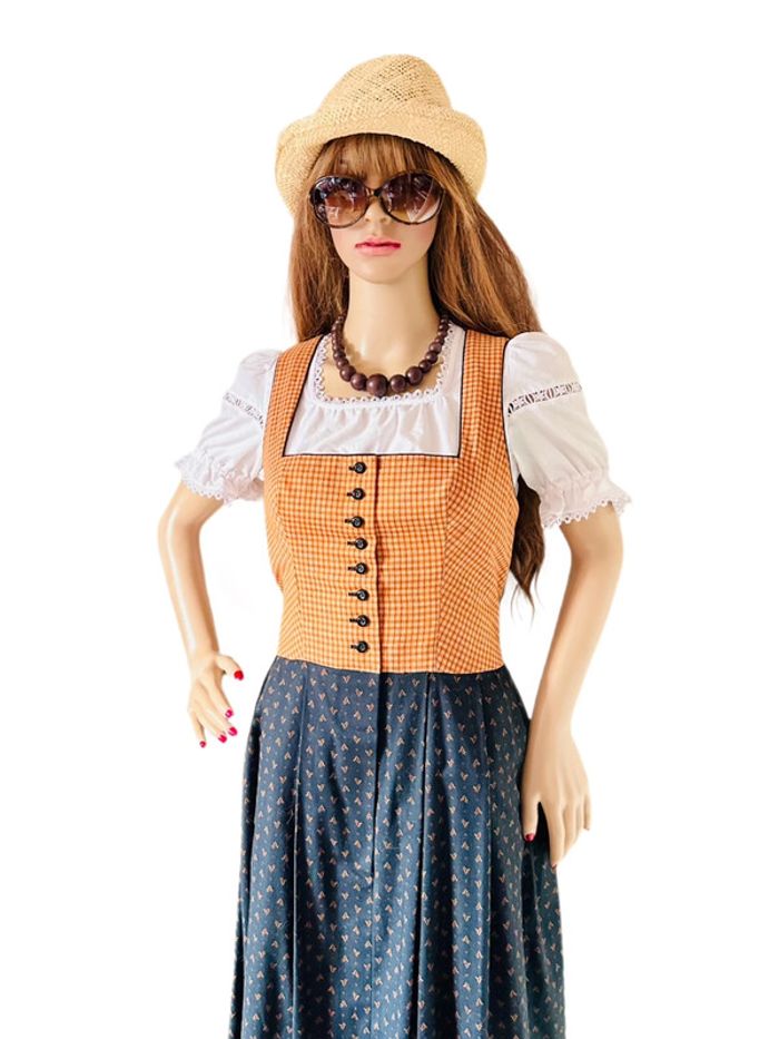 🍁🌿Robe Dirndl vintage artisanale Autrichienne 38/40 Cottagecore Oktoberfest Trachten Long Dress 🌿🍁 - photo numéro 13