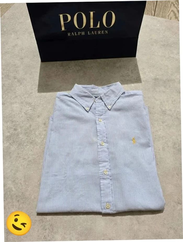 Chemise Ralph Lauren manche courte Taille L bleu Homme Men CHE21