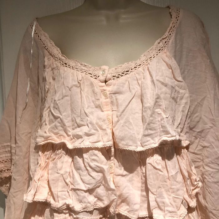 Blouse bohème rose à dentelle Naf-Naf taille  36 - photo numéro 5