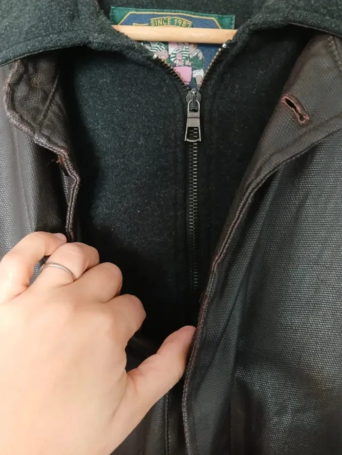 Blouson doublé eden park marron L vintage - photo numéro 4