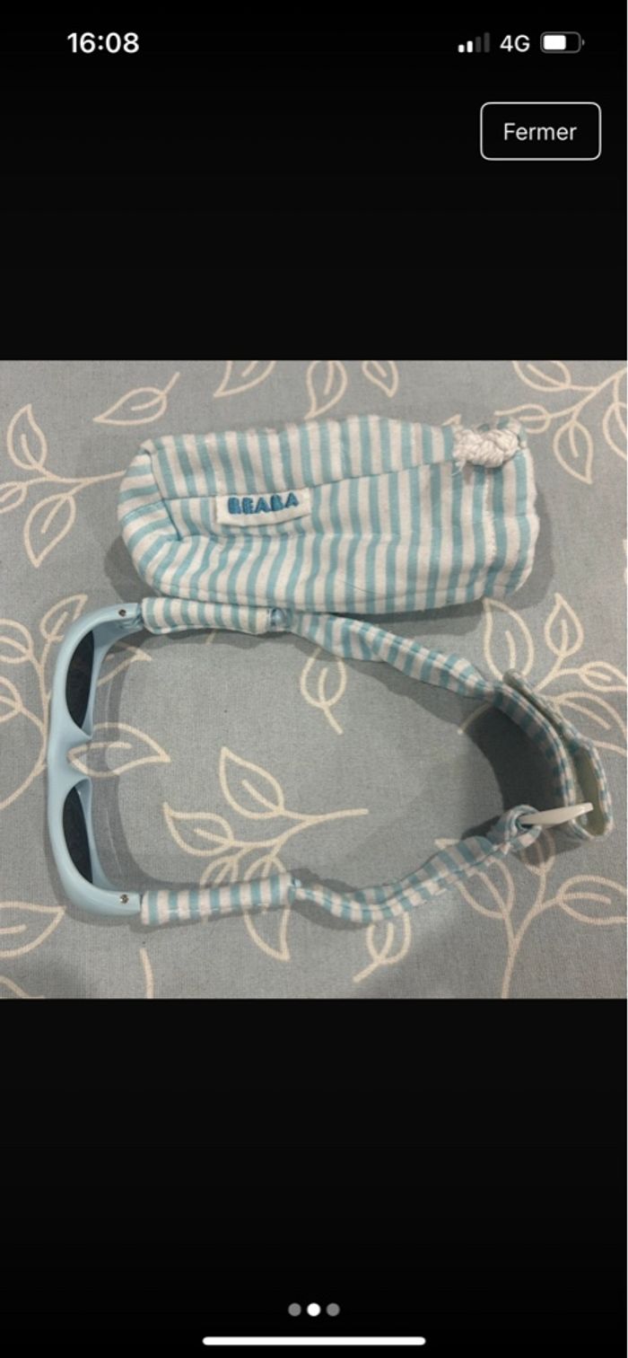 Lunette de soleil bébé beaba bleu - photo numéro 2