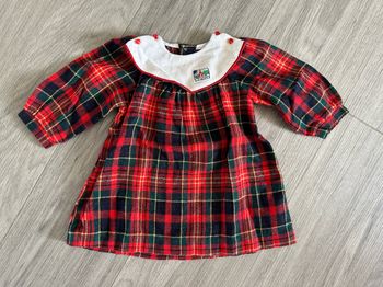 Robe en tartan rouge Vintage 6 mois