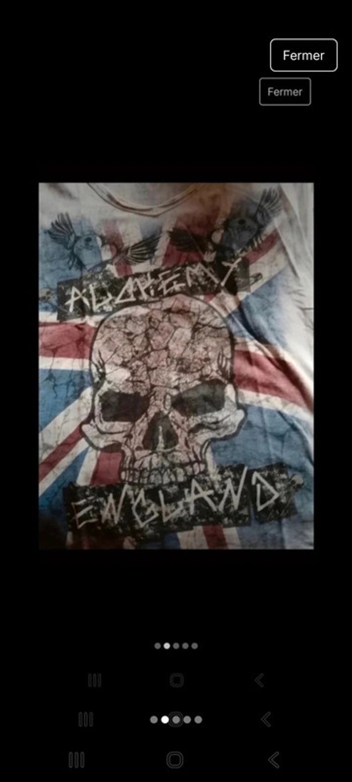 Tee-shirt motif tête de mort sur drapeau - photo numéro 2