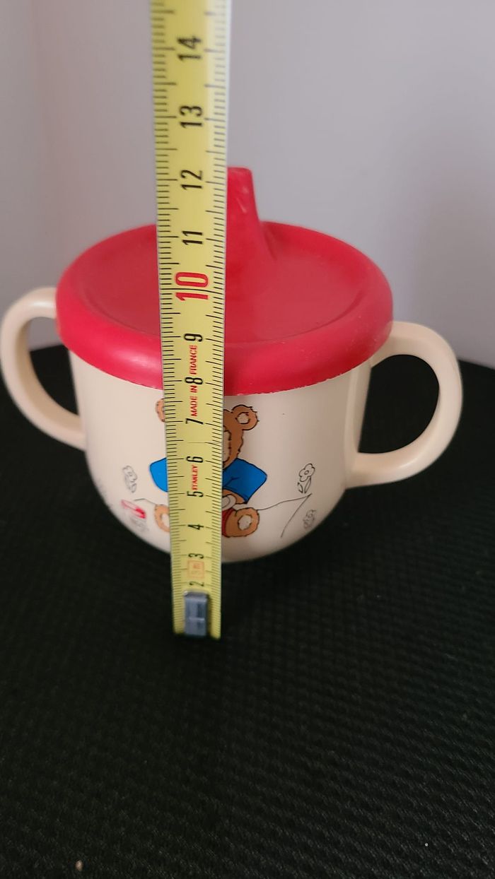 tasse à bec enfant vintage ours et mesure - photo numéro 6