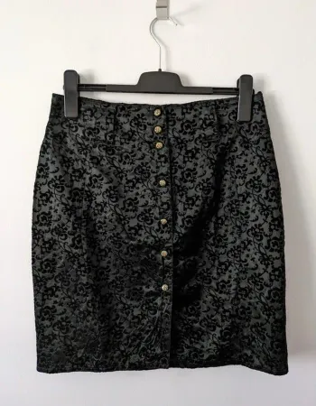 Jupe vintage à motifs en velours - taille 40