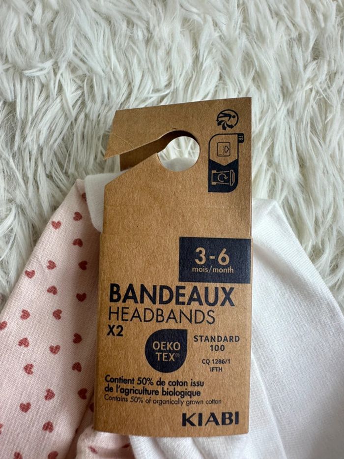 Lot de 2 bandeaux filles Kiabi taille 3-6 mois - photo numéro 3