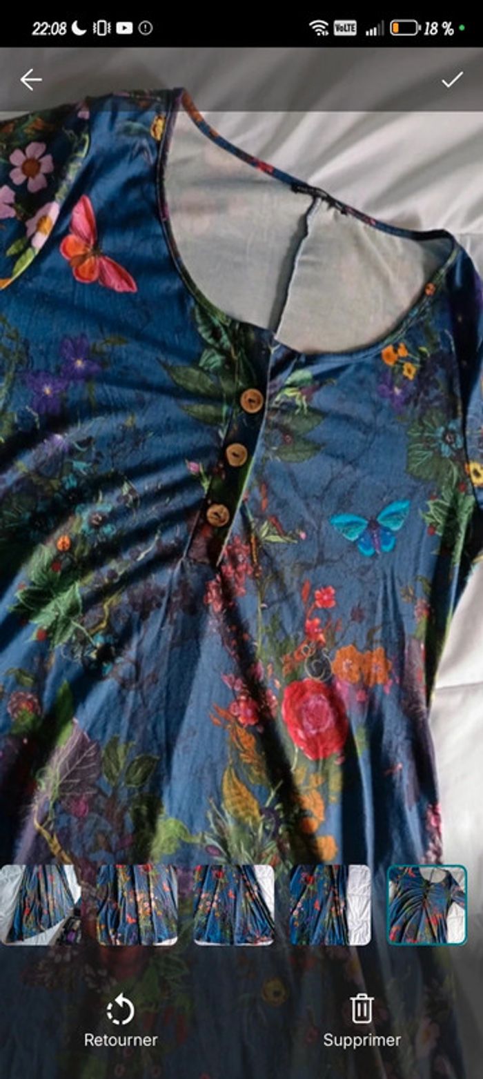 Robe femme XL 42 motif papillon manches longues - photo numéro 7