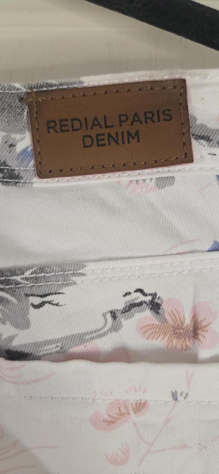 REDIAL PARIS DENIM – JEAN FLEURI BLANC – T38 – EXCELLENT ÉTAT - photo numéro 3