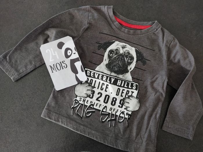 Tee shirt manches longues taille 18-24 mois