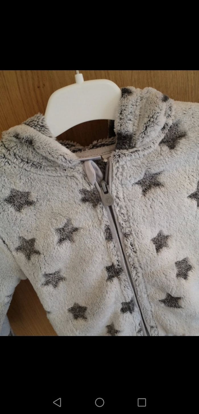 Gilet zippé chaud en gris Grain de blé 2 ans - photo numéro 2