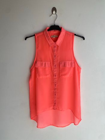 Chemise en tulle rose corail Bershka