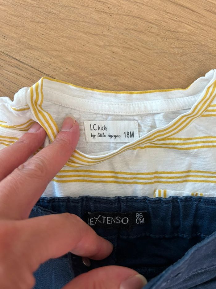 Lot d'un ensemble short et tee shirt et d'une salopette bébé garçon - photo numéro 2