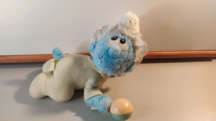 vintage peluche bébé schtroumpf