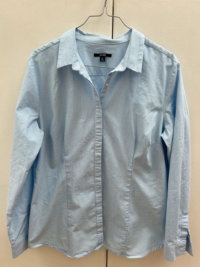 Chemise femme bleu à rayures - en coton taille 44 neuve