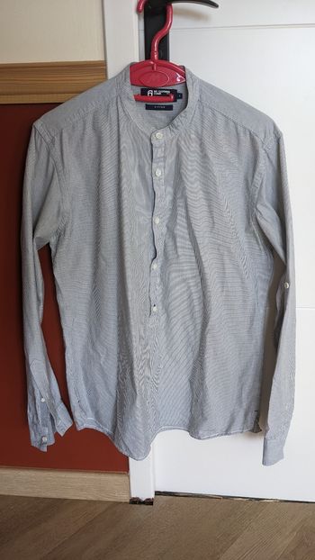 Chemise bleu/gris rayée Jules