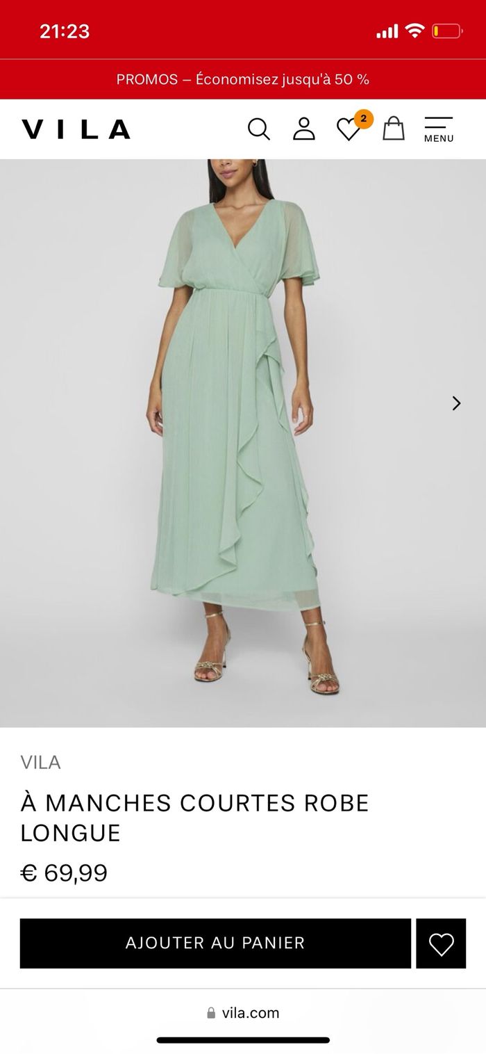 Robe de demoiselles d’honneur vert d’eau VILA - photo numéro 5