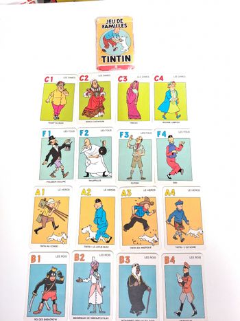 Jeux de cartes Cartamundi vintage Hergé 1993 Jeux de familles Tintin