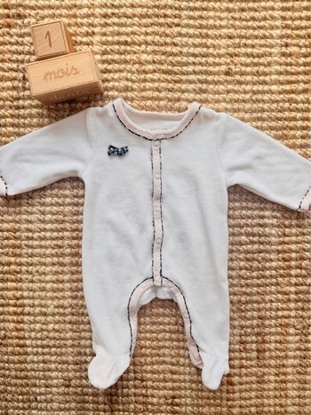 Pyjama velours Sauthon 1mois / 54cm