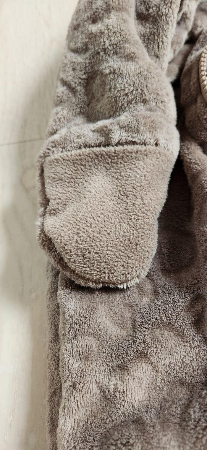 Combinaison chaude marron ours 🐻 taille 68 (6 mois) - photo numéro 4