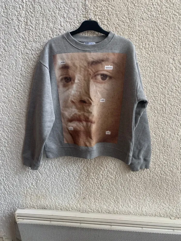 Sweat avec motif gris Zara T M