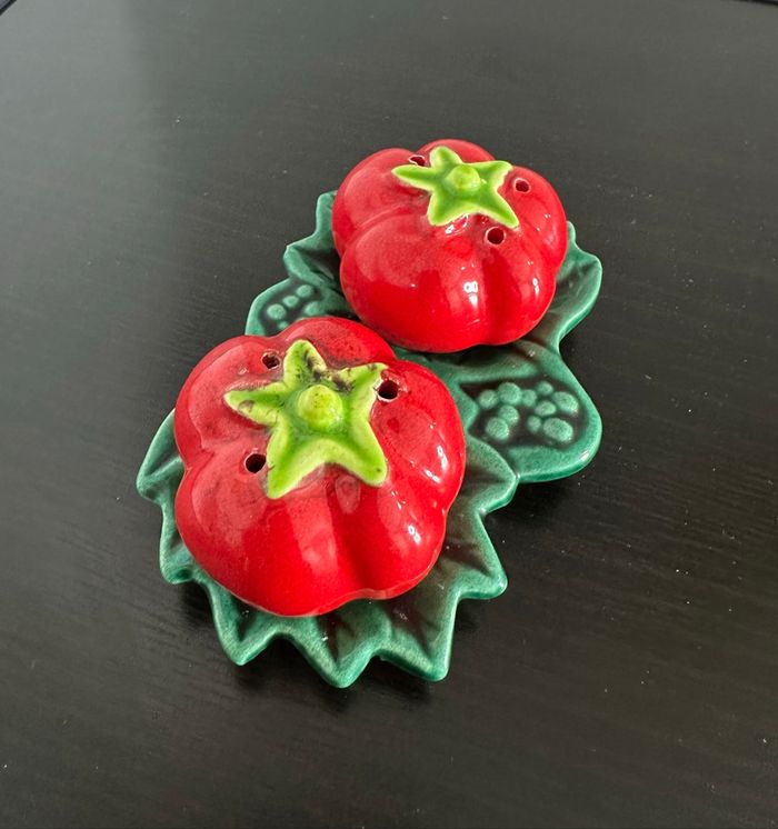 Barbotine tomates salière poivrière Vintage - photo numéro 2