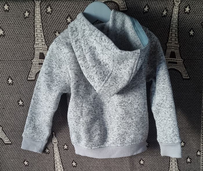 Gilet gris chiné zippée à capuche 4ans - photo numéro 4