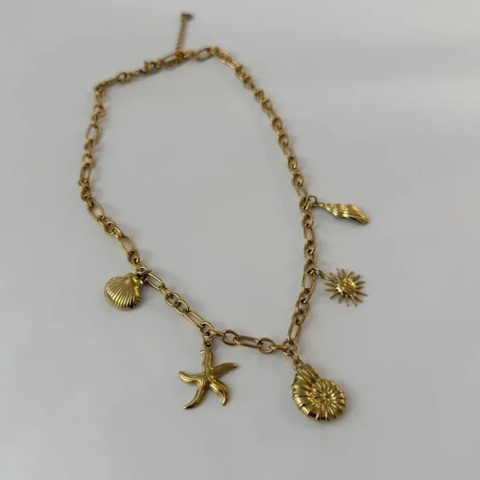 AB Paris - Collier doré sedna multi pampilles coquillage shell seashell soleil sea étoile de mer - photo numéro 3