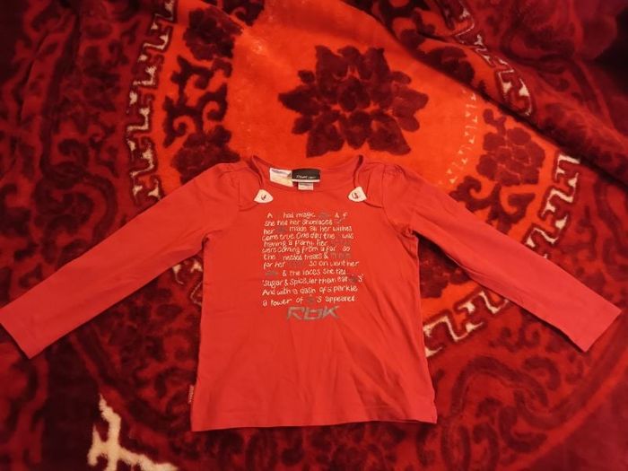 Tee-shirt manches longues rose imprimé Reebok