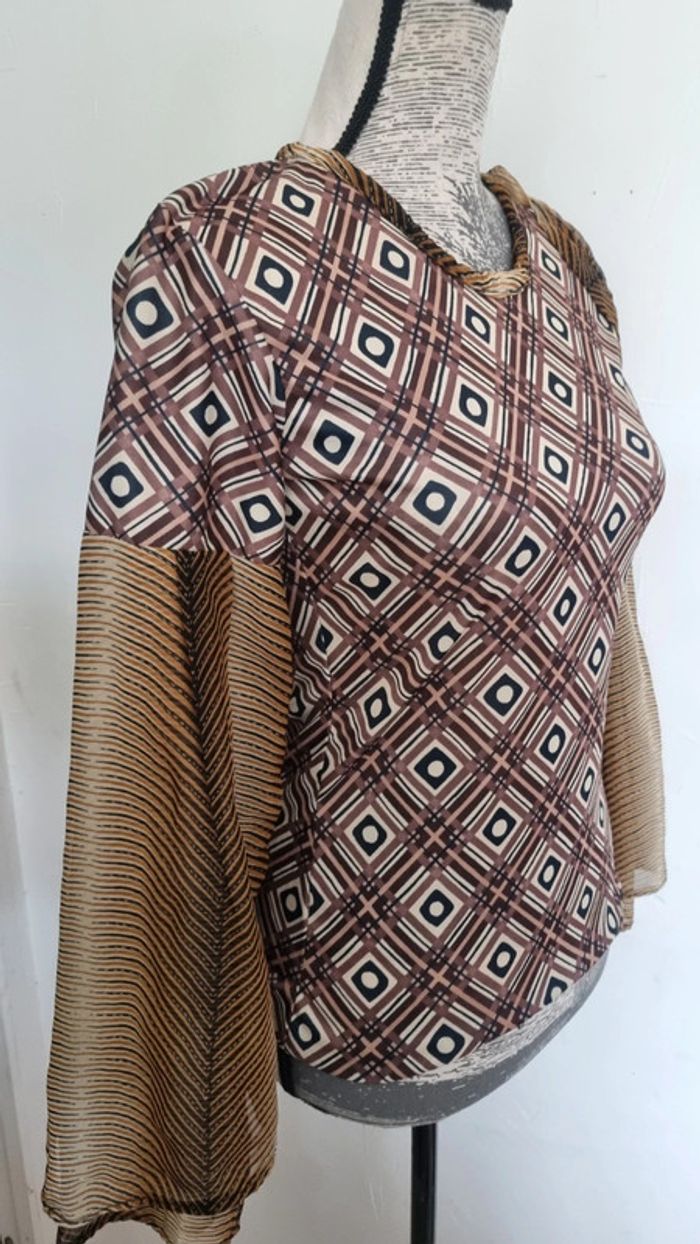 Magnifique top vintage avec manches amples taille 38 - photo numéro 4