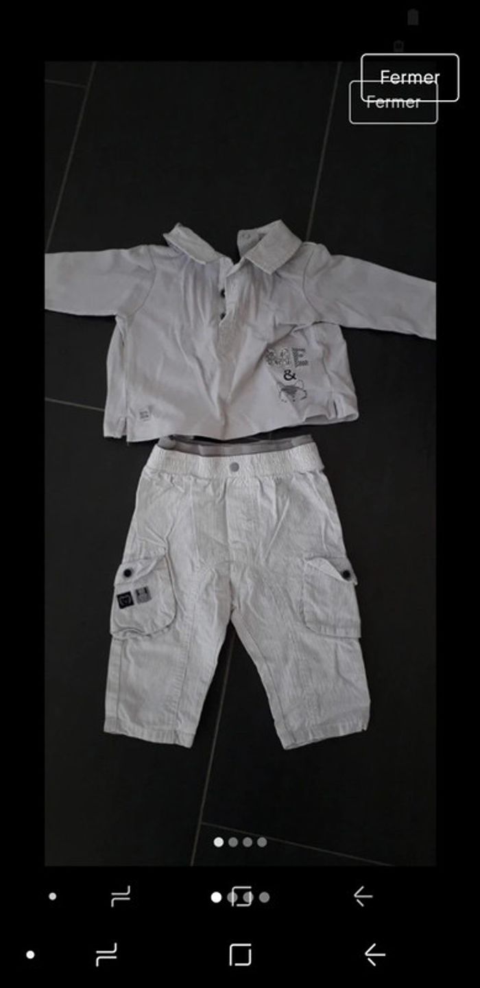 Tenue ensemble chemise+pantalon 3 mois Sucre d'orge