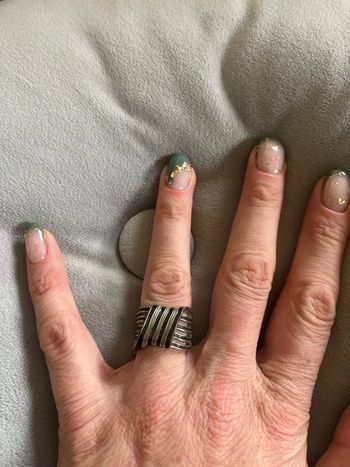 Bague argenté et noir T56