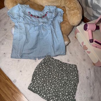 Ensemble été fille, t-shirt et short - T18mois - mots d’enfants 
