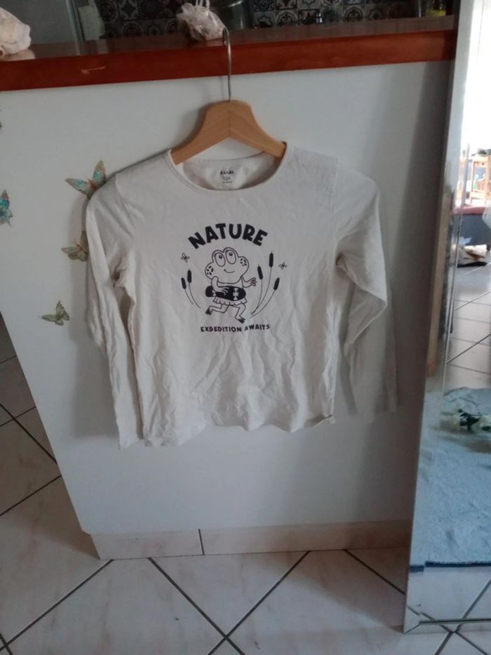 T-shirt manches longues fille 12 ans blanc a message c76