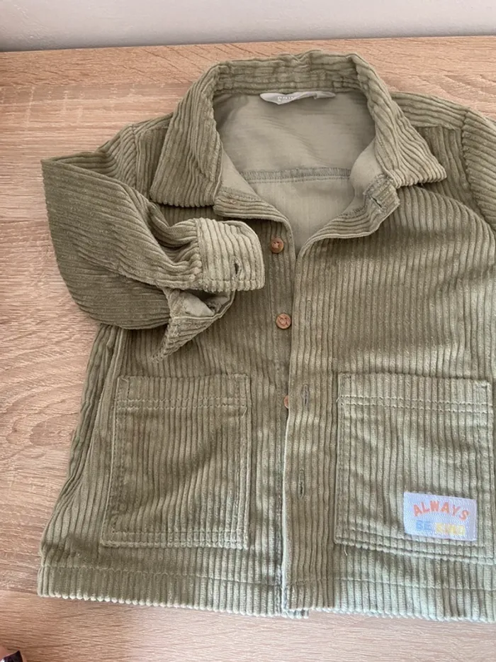 Veste velours kaki 9-12mois - photo numéro 4