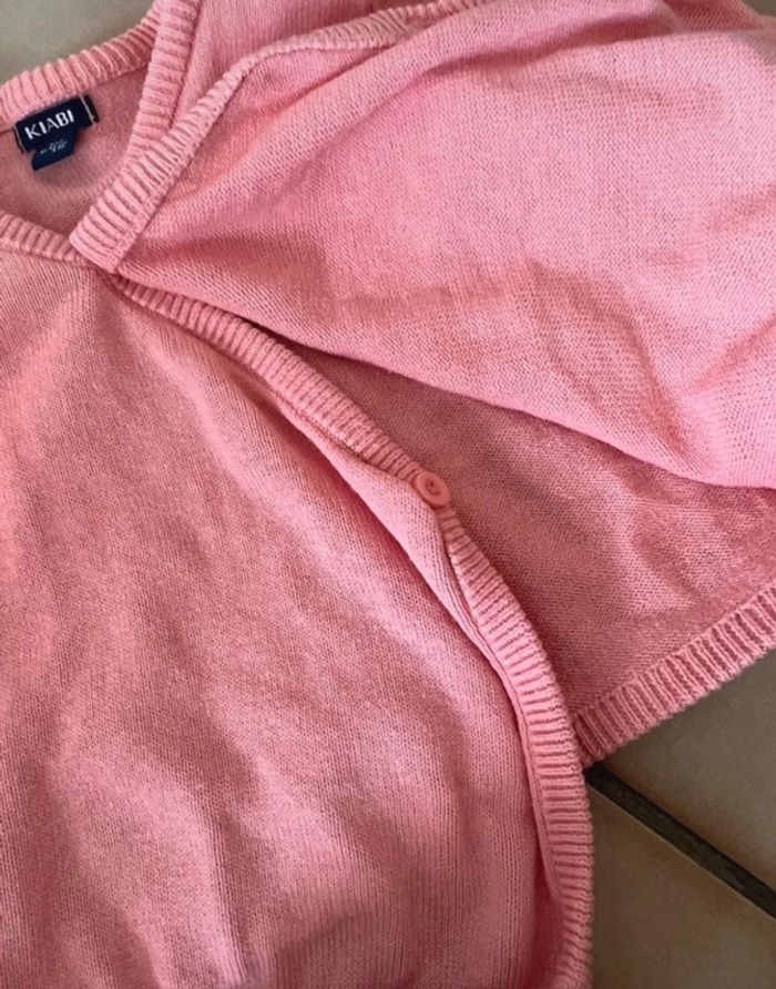 Gilet cache cœur rose Kiabi taille 3 mois - photo numéro 3