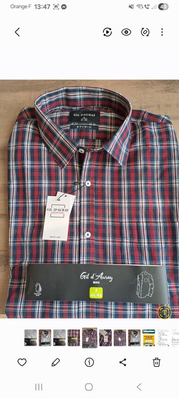 Chemise manches longues neuve