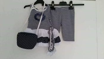Ensemble Robe bébé + legging+ sac  fille 6 mois Chicaprie