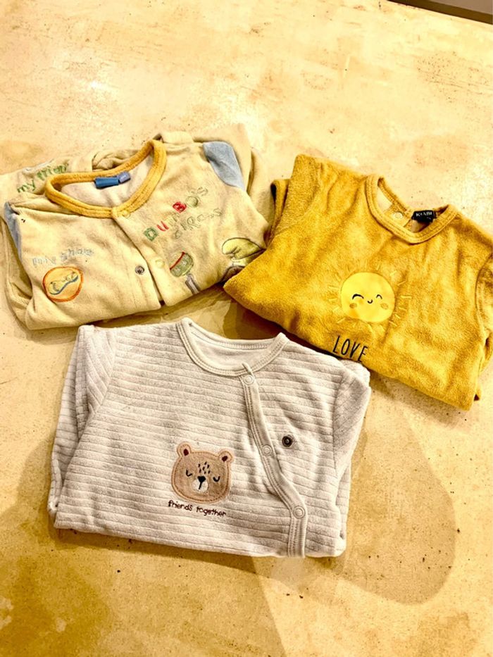 Lot de 3 pyjamas mixte fille garçon 6 mois