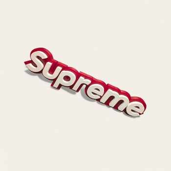 Création décorative inspirée du logo Supreme – Rouge & Blanc